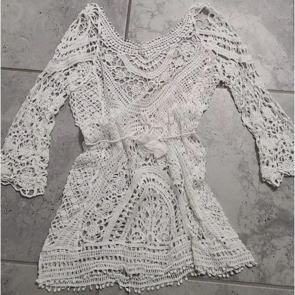 Beach bikinis cover openwork lace Dress Sexy Hollo - Picture 4 of 6